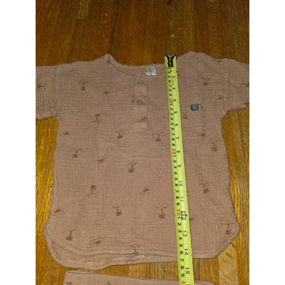 Modern Moments Gerber Toddler Girls 3T Clay Gauze Henley Shirt and Shorts Set